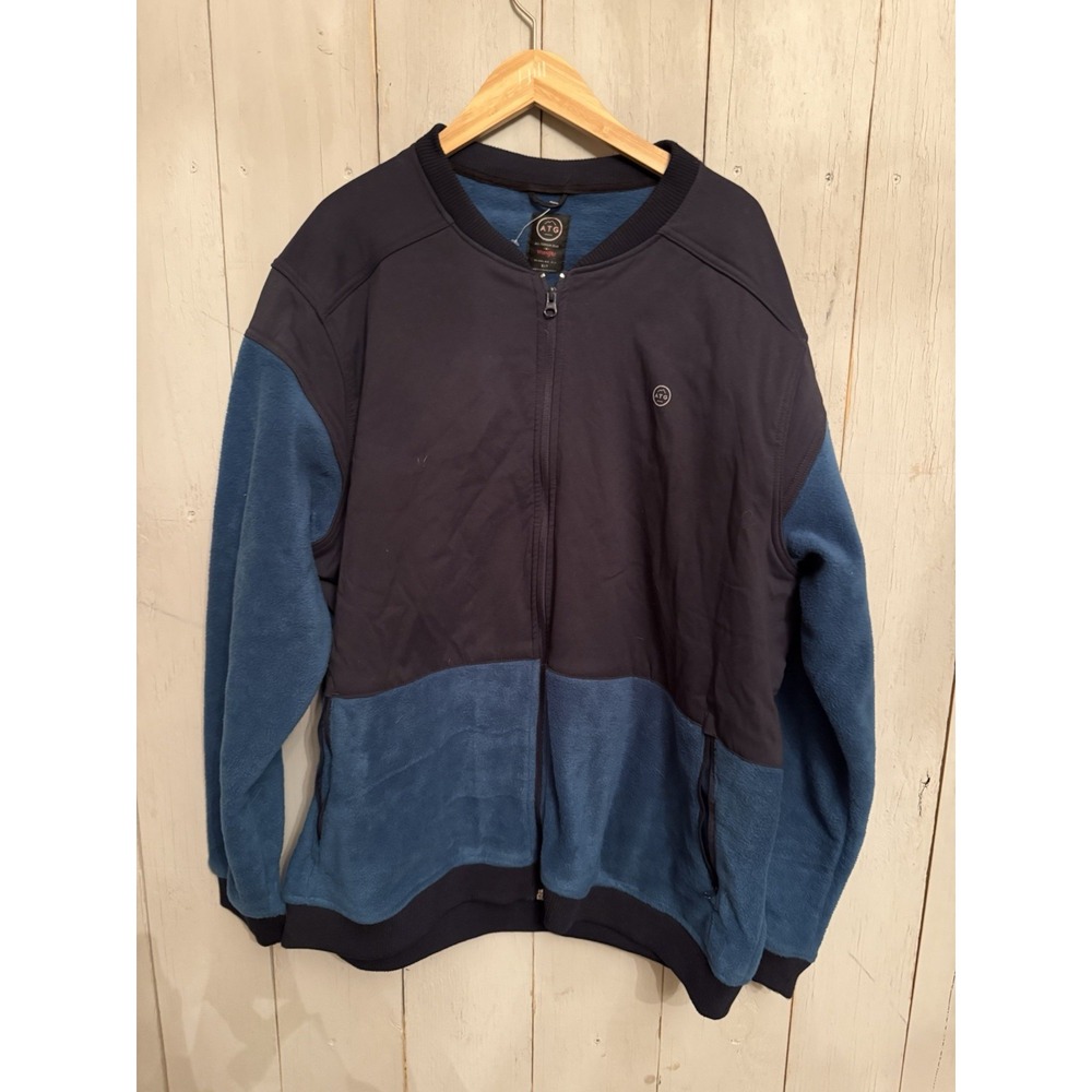 Wrangler ATG All Terrain Gear Fleece Zip Jacket Mens 2XT Blue Hiking Camp D7